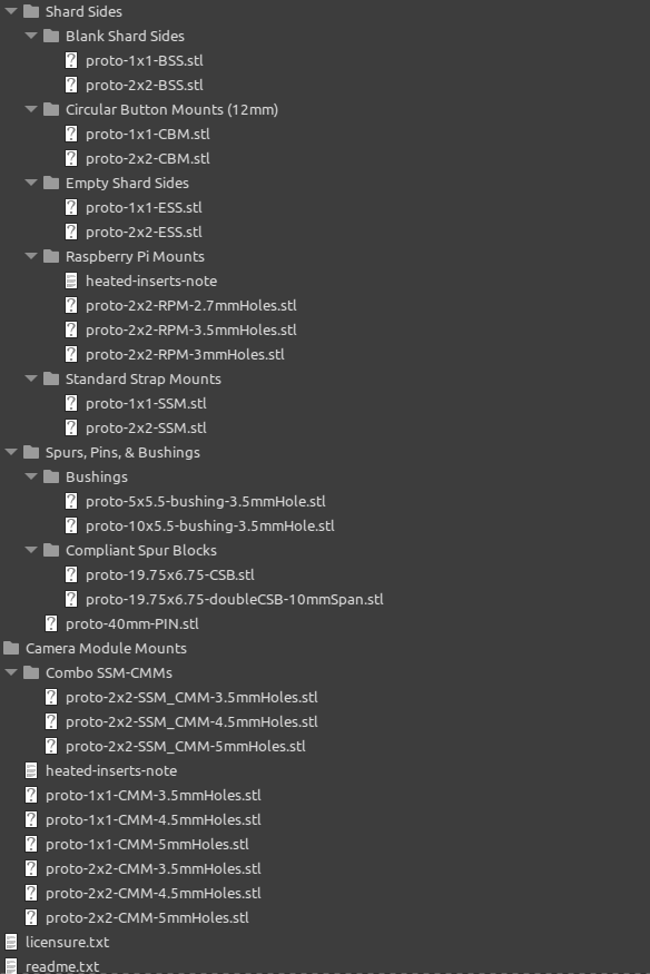 A full list of contents, specifying file format, size, and file names, and organisatory structure of the containing folder.